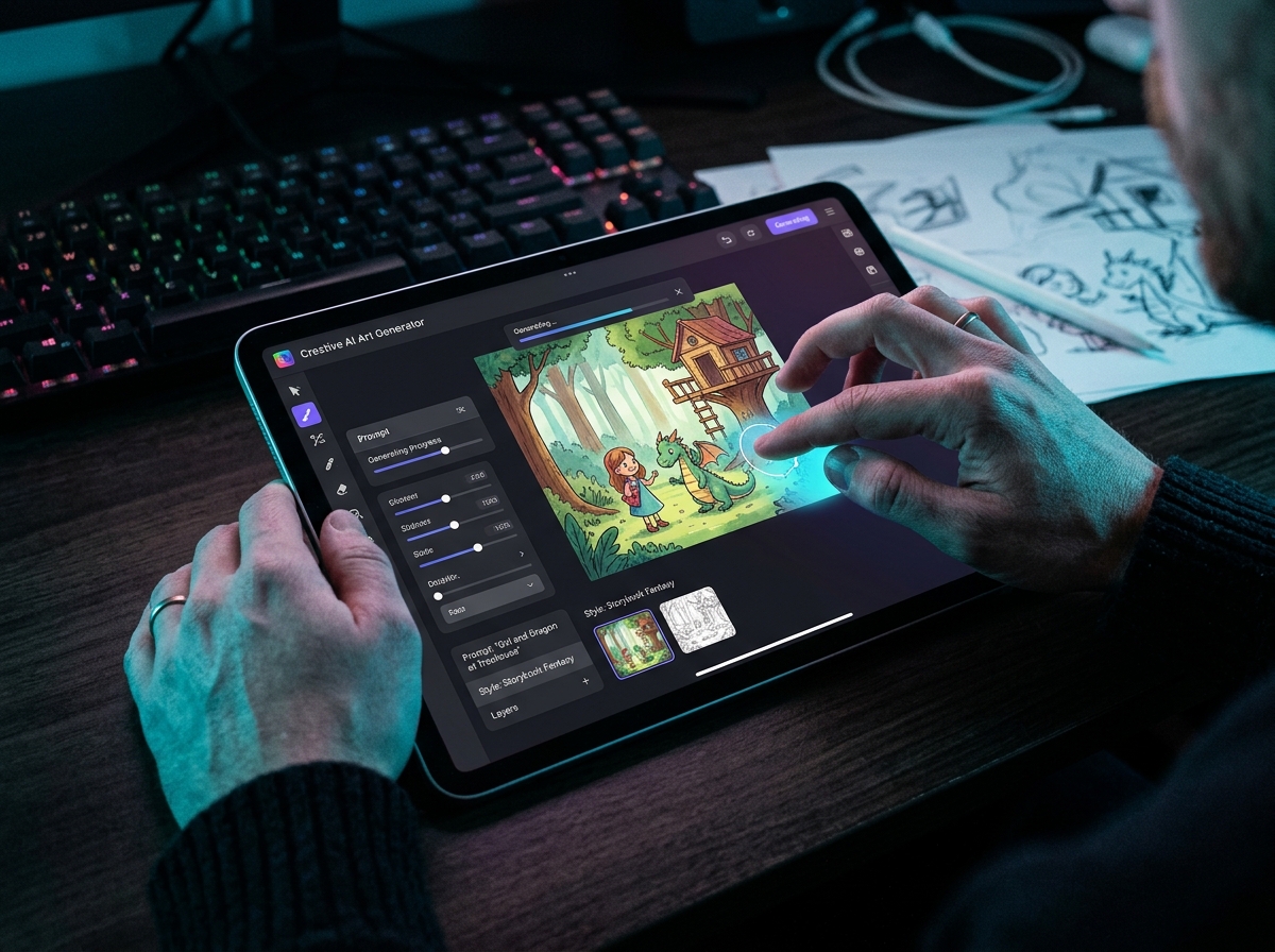 Interface of an accessible AI creative tool